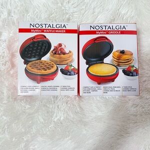 Nostalgia MyMini Red Waffle Maker& pancake maker
